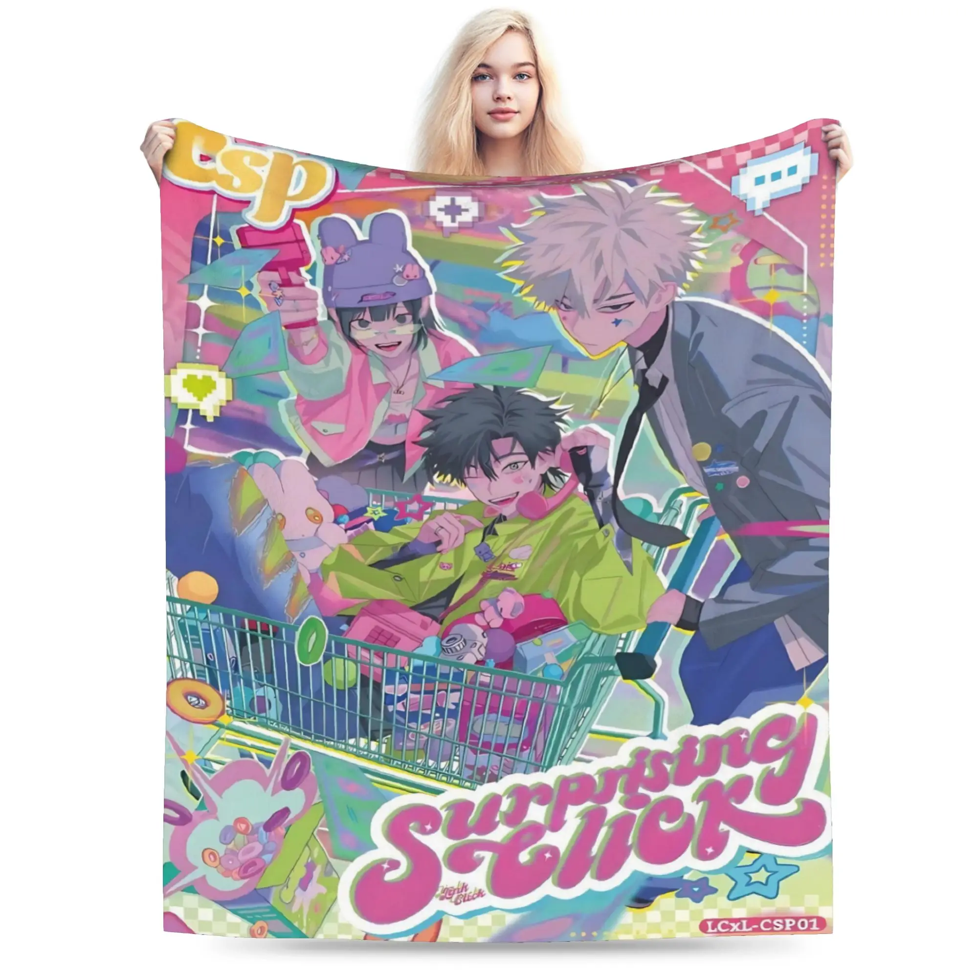 Link Click Blanket Multi-size Soft Fuzzy Plush  Throw Blankets for Sofa Couch and Bed