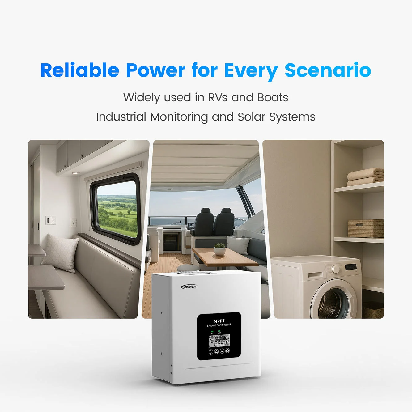 TEP Series New EPEVER 60A 75A 80A 100A No Battery Mode MPPT Solar Charge Controller Max PV Input 250V DC 12V/24V/48V With BMS