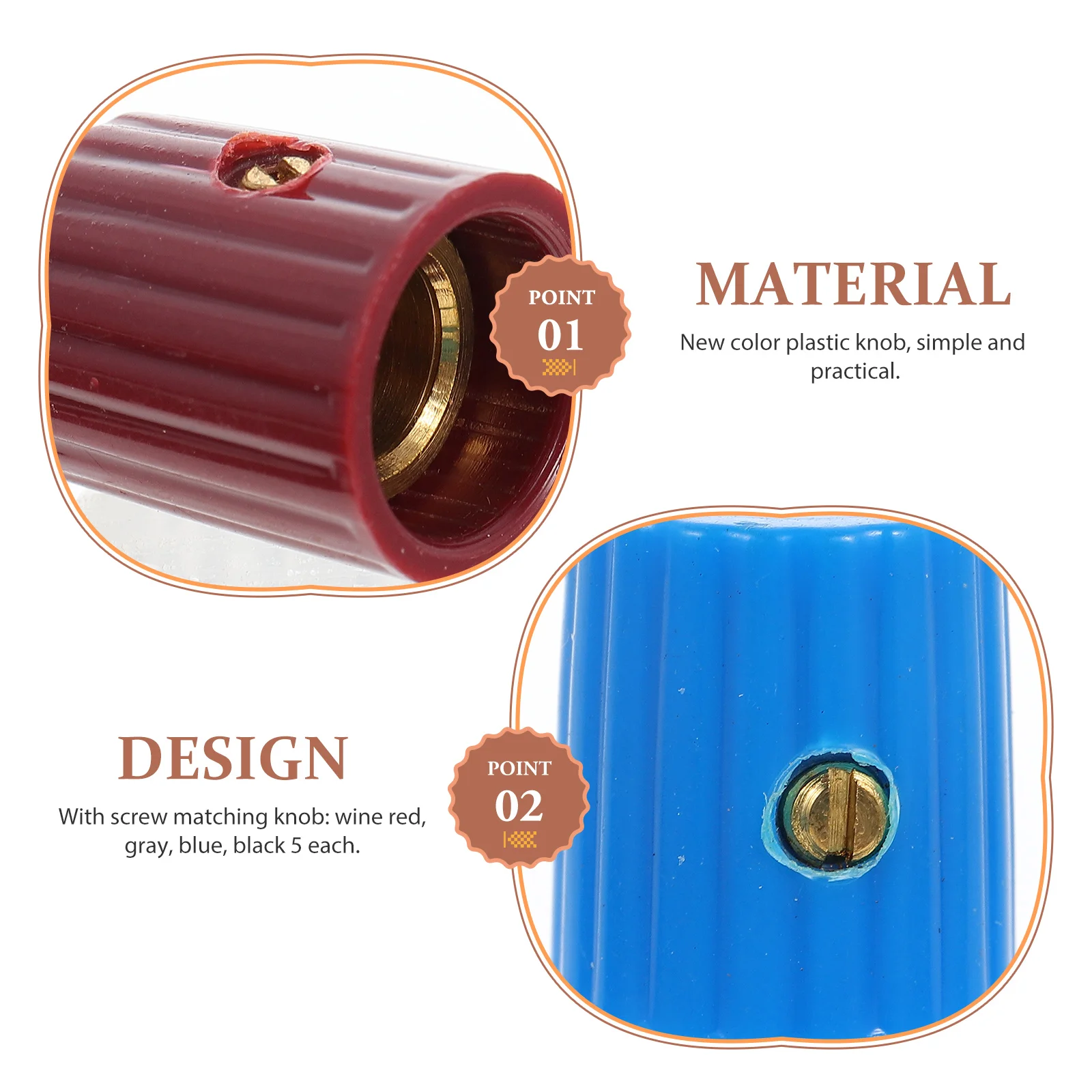 

20 Pcs Guitar Effect Knob Bass Knobs Volume Caps Parts Professional Potentiometer Tone Accessories