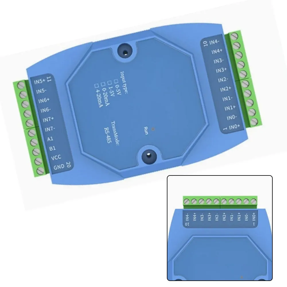

8-Channel Analog Signal Acquisition Module: 4-20mA & 0-5V To RS-485 Converter For Test Measurement Tool Accessory