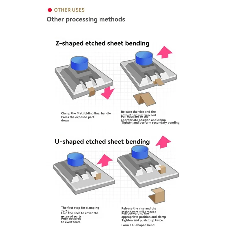 

B08B-Hobby Photo Etched Parts Bender UA-90180 Upgraded Mini Vise Etching Chip PE Parts Bending Tools For Model Building Tools