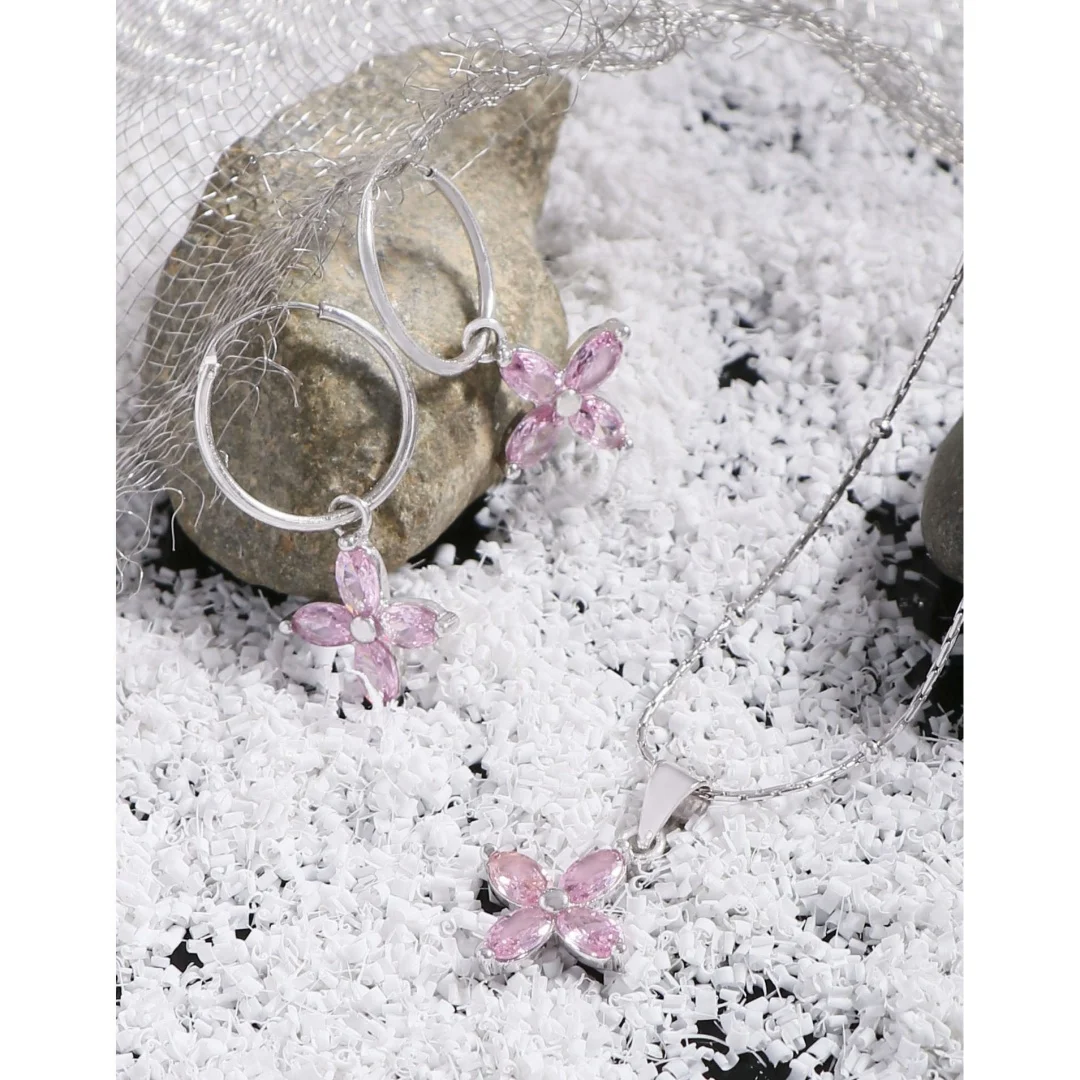 

Серебряные серьги с кубическим цирконием Сакура — легкие роскошные уникальные минималистичные универсальные серьги для женщин