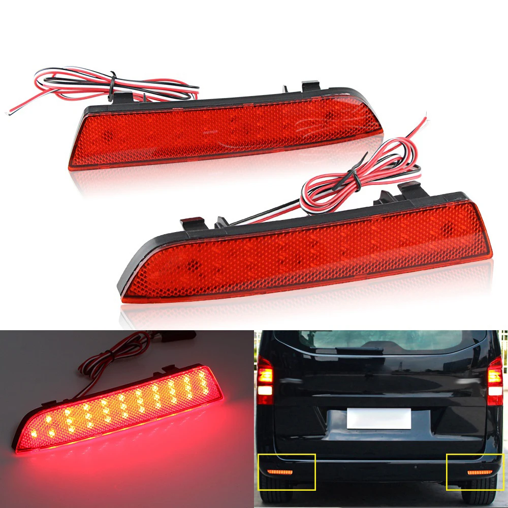 2Pcs OEM# 4478260140 LED Rear Bumper Reflector Light For Mercedes-Benz W447 Vito Tourer Dualiner V-Class 2014-2021