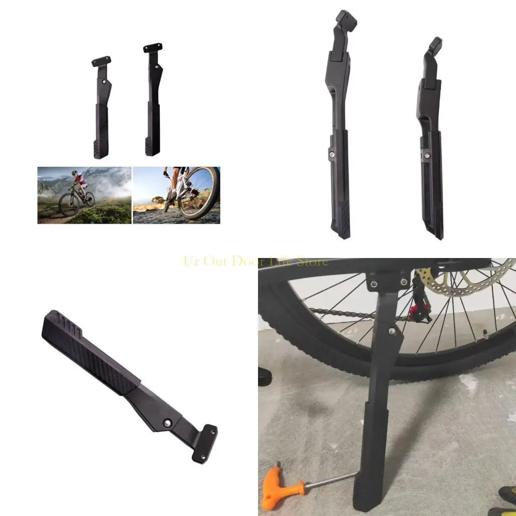 

77UF Aluminum Alloy Bicycles Kickstand Parking Stand Adjustable Side Rear Parking Rack for Mountain Folding Sport Bike