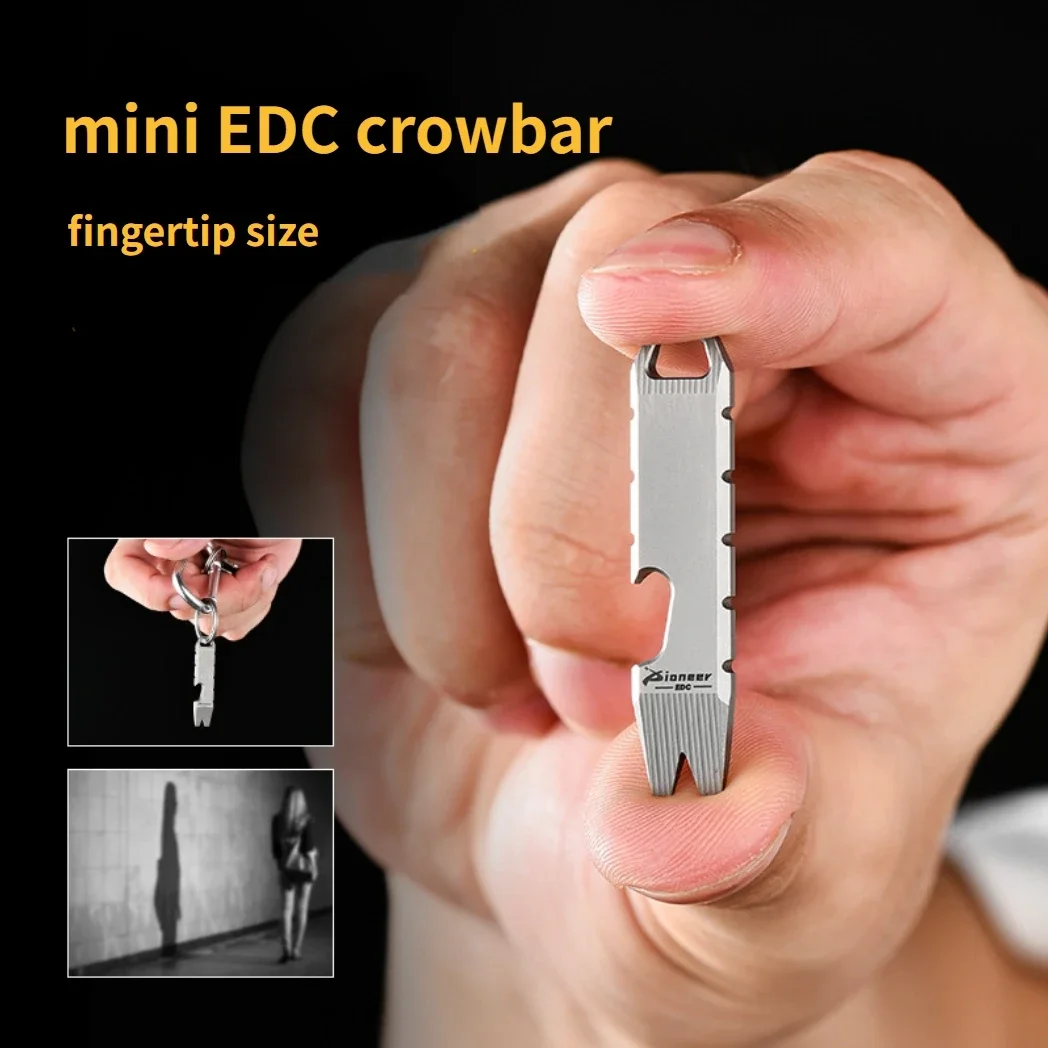 Titanium Alloy Mini Tide Play Crowbar Opener EDC Personalized Titanium Alloy Tide Play Accessory Hanging