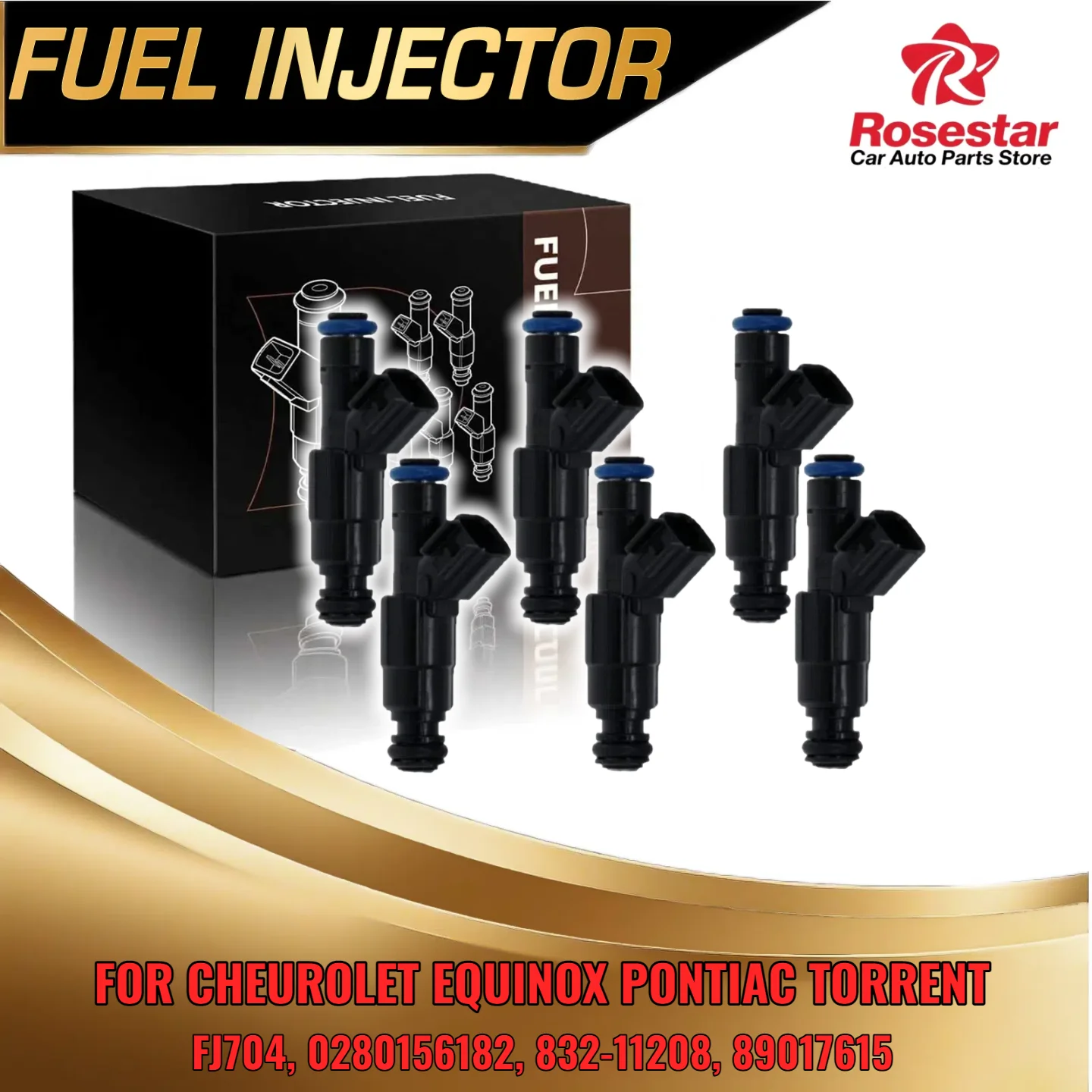 

For Chevrolet Equinox Pontiac Torrent 6x Fuel Injector Set 0280156182 Fit 2005-2009 3.4L V6