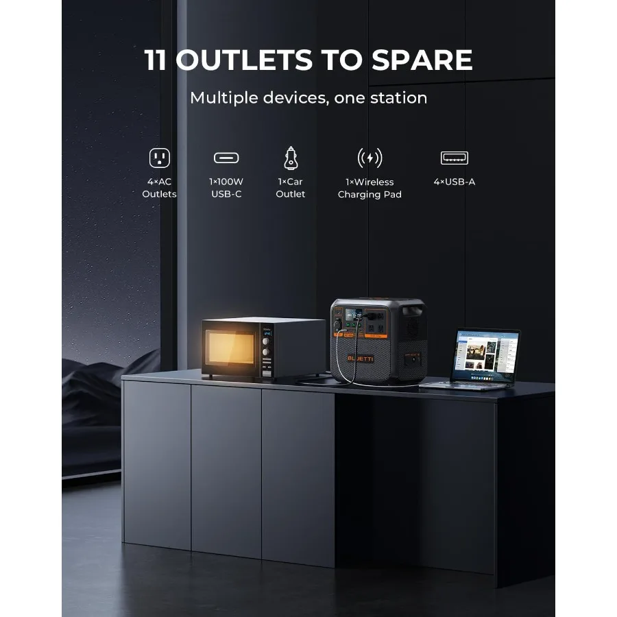 

Портативная электростанция BLUETTI AC180P, 1440 Втч, литий-железо-фосфатная резервная батарея с 4 x 1800 Вт, 2700 Вт Power Bo