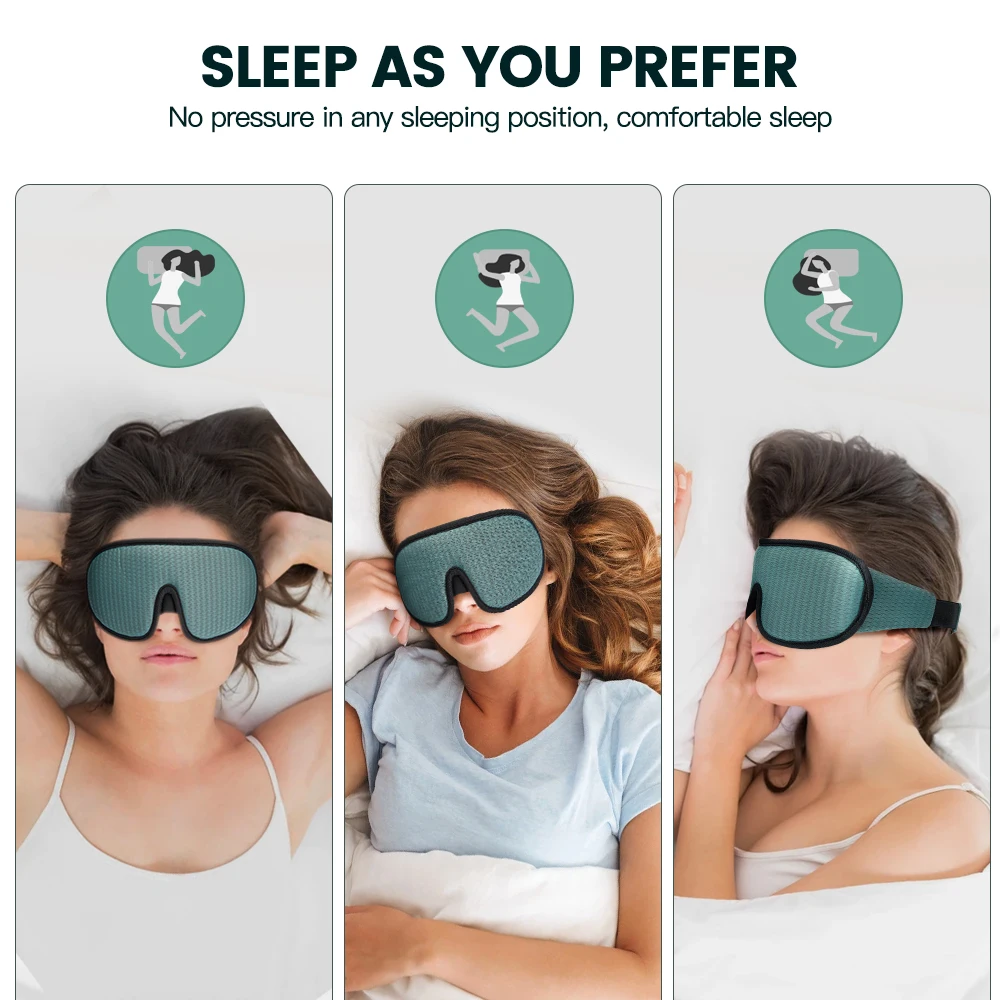 New 3D Sleep Mask 100% Blocking Light Eye Mask Travel Rest Relax Blindfold Sleeping Aid Eye Patches EyeShade Cover Slaapmasker