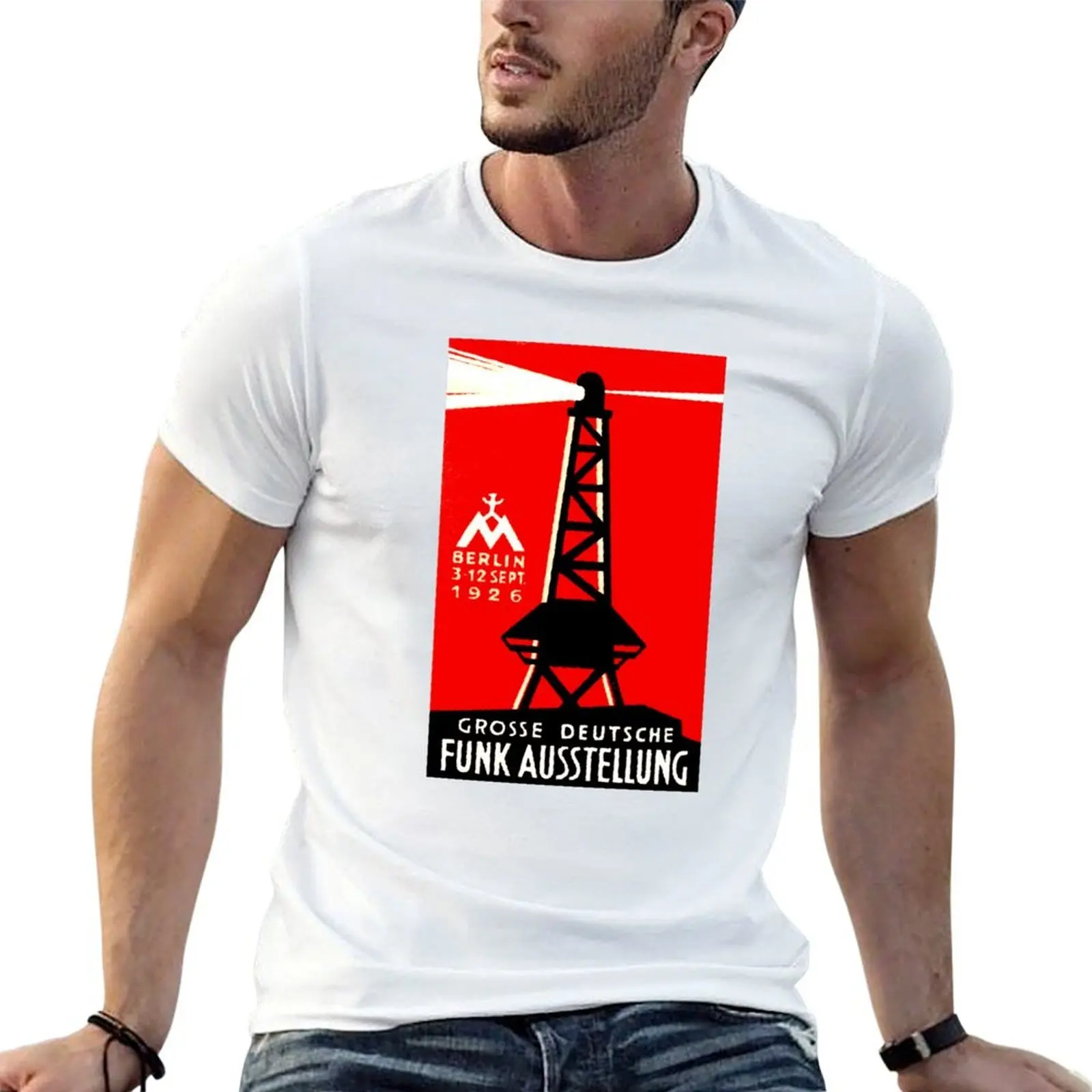

1926 Radio and Broadcasting Exhibit T-Shirt man t shirt luxury t shirts for man graphic funny T-Shirt