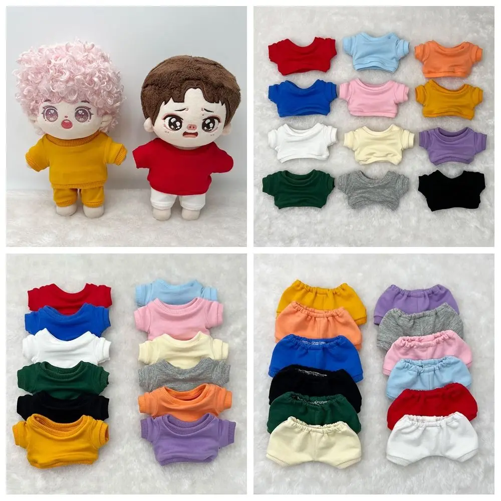 Cotton 20cm Doll Clothes Shirt Solid Color Doll Accessories No Attributes Doll Clothes Sweater Pants Fashion Style