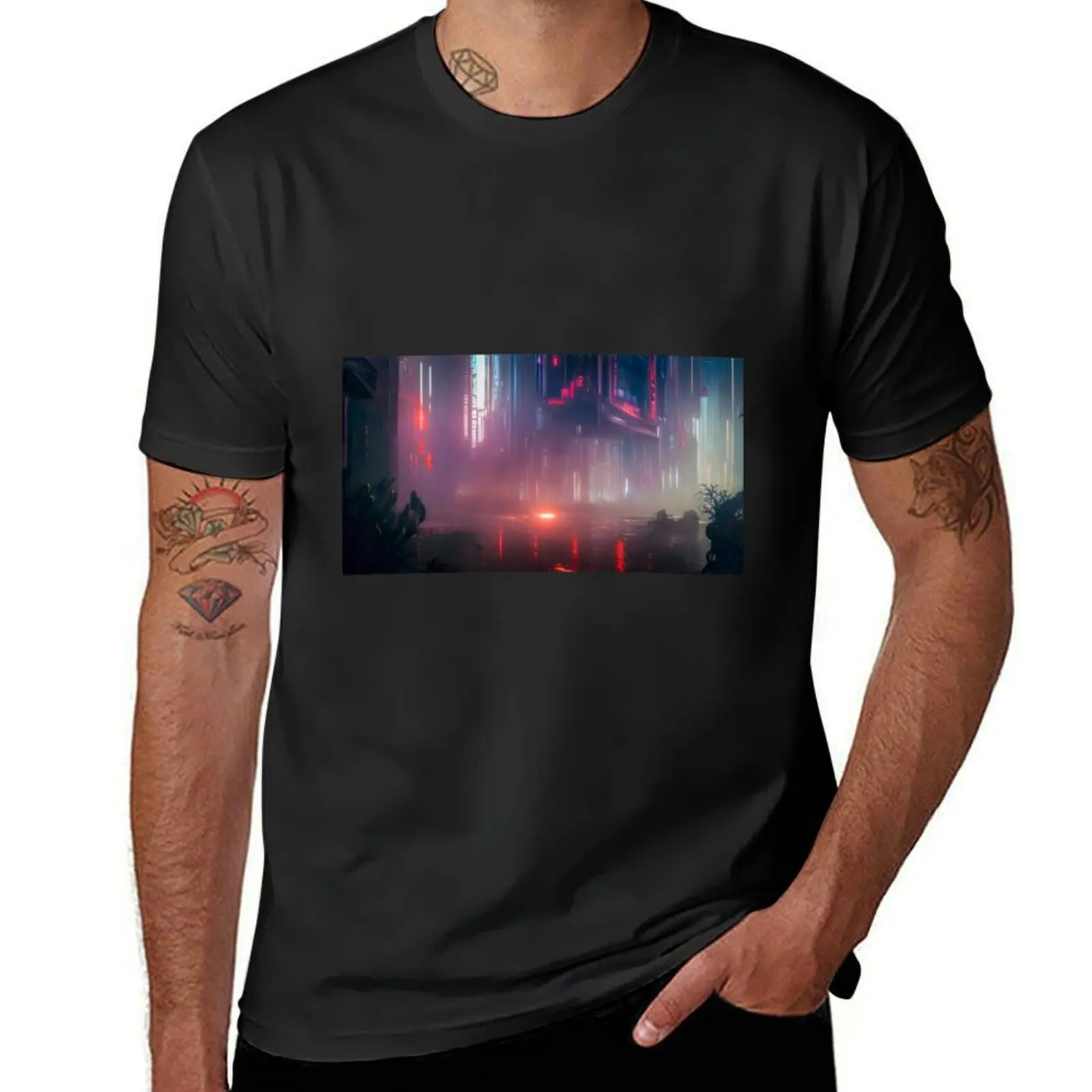 Neon Night Nightmares T-Shirt tees Short sleeve tee oversized t shirt men