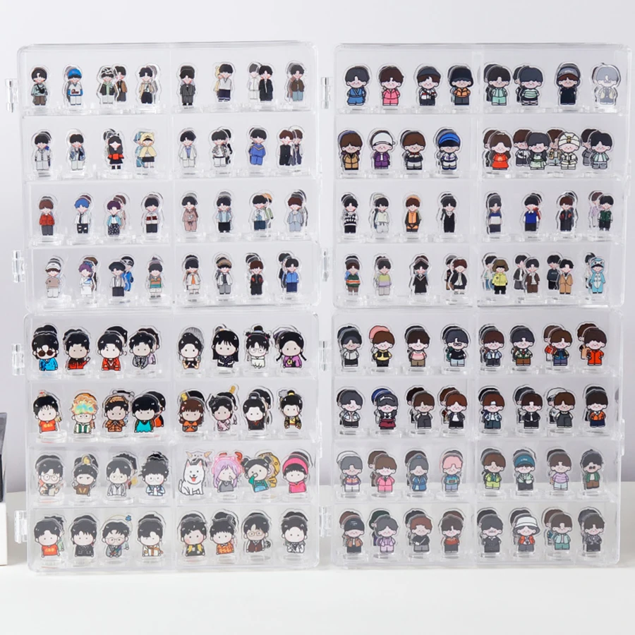 100pcs Figure Sign Display Box, Star-chasing Mini Sign Holder, Figure Sign Collation Shelf, Room Decor, Home Decor