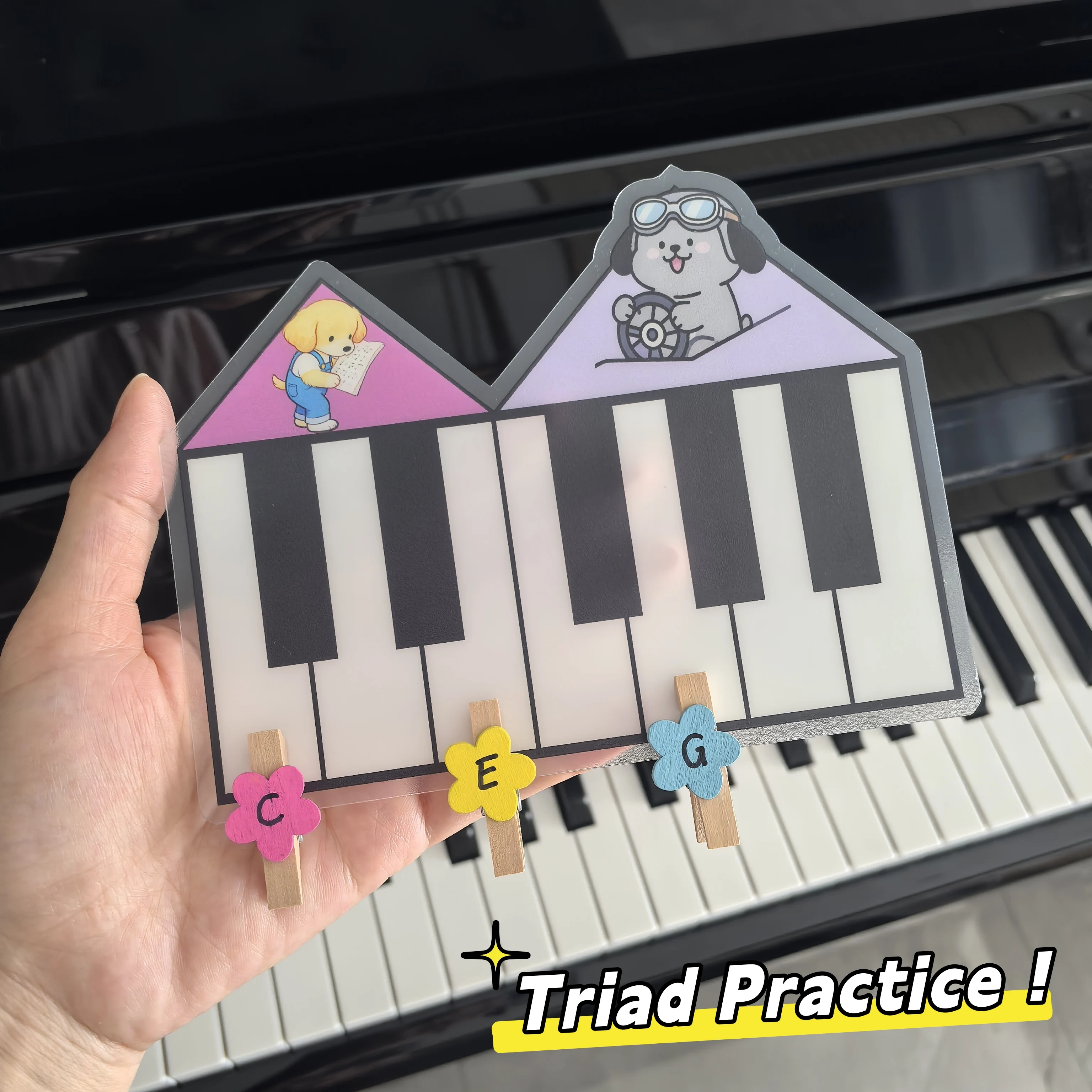 بطاقة تعلم البيانو لتعلم اسم الملاحظة Solfege Interval Triad Practice Keyboard Position بطاقات تعليم الموسيقى للمبتدئين