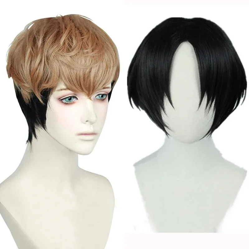 

LQВысокое качество Killing Stalking Yoon Bum Yoonbum Черные волосы SangWoo Короткие льняные Ombre Термостойкий парик для косплея + шапочка для парика