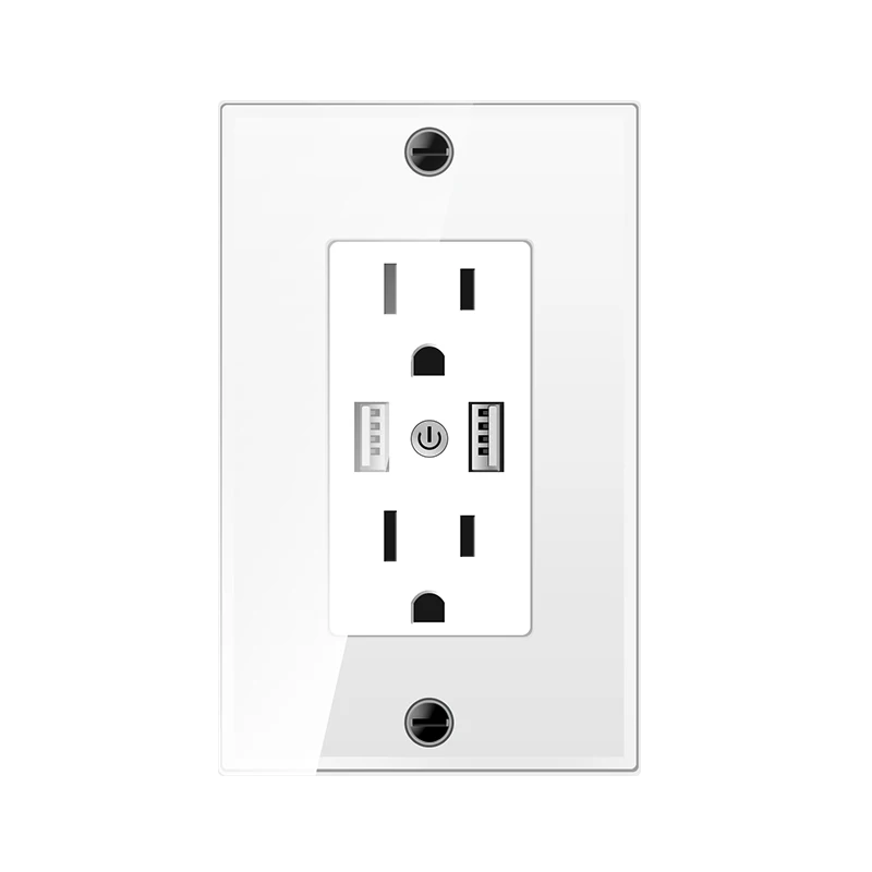 CTUVus Certificado 2 Gang EUA Padrão Tomada de Energia Dupla WIFI Tomada Inteligente com USB Duplo