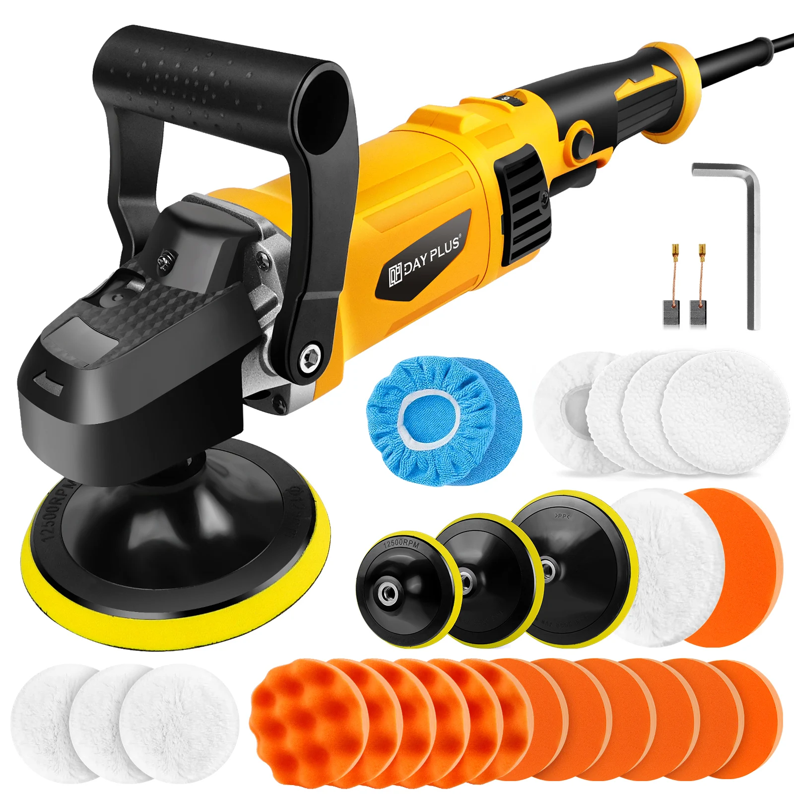 1400W Autopolierer und -poliermaschinen, elektrische Autopoliermaschine mit 6 variablen Geschwindigkeiten 800-3500 U/min, 150-180mm Polier- und Wachsmaschine, 30-teiliges Zubehör zum