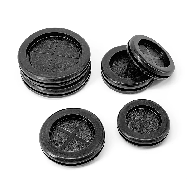10pc Rubber Protective Coil O-ring Seal Environmental Protection Insulation Threading Sleeve With Card Slot Over Wire Guard Loop