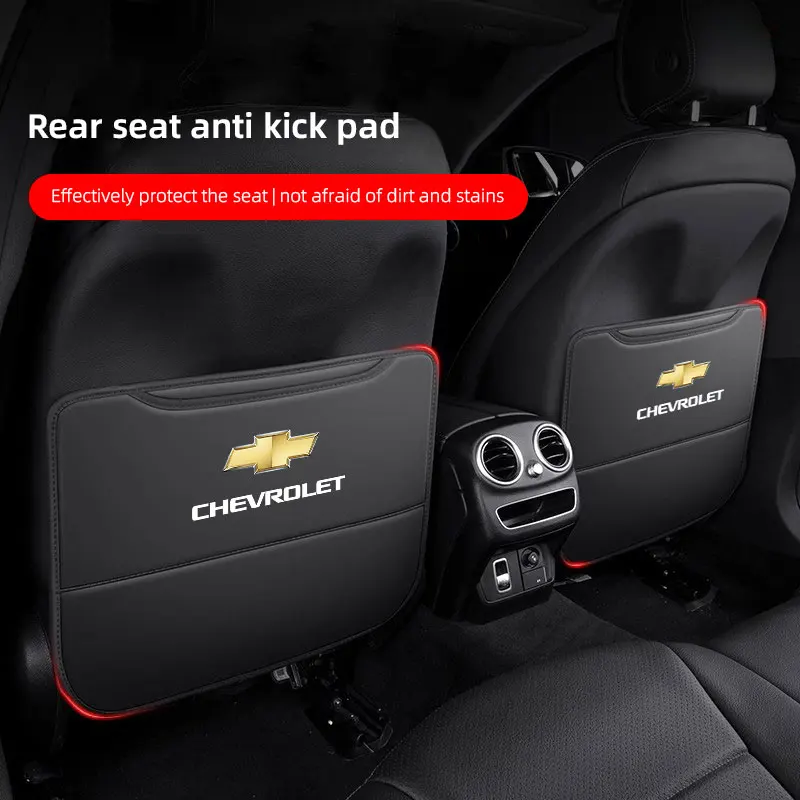 Protector de cuero para respaldo de asiento de coche, alfombrilla anti-arañazos para Chevrolet Bolt Spark Tahoe Z71 Aveo Impala Lacetti Malibu Sail SS Cruze Sonic