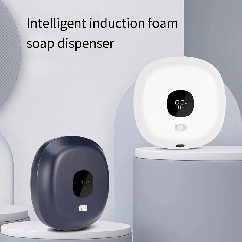 Wall Mounted Automatic Foam Soap Dispenser Bathroom Smart Washing Hand Machine USB Charging Touchless LED Display Soap Dispenser