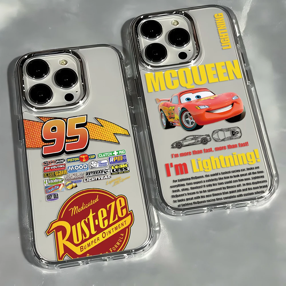 

Cartoon Cool Red Car M-McQueen Plating Transparent Phone Case For Infinix Smart Note Tecno Camon Spark Hot 30 40 50 5 Plus 4G 5G