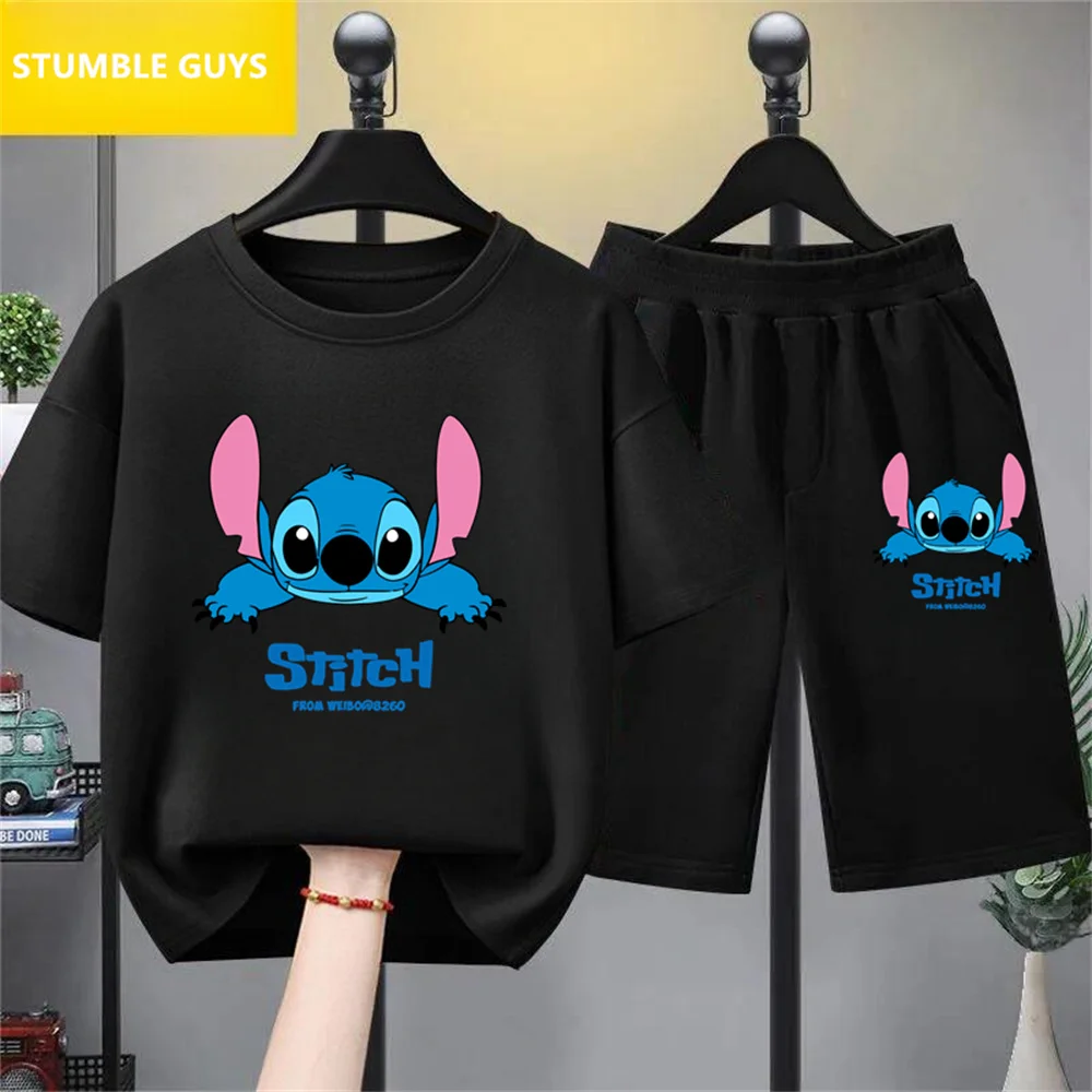 Summer Pretty Girls Trucksuit Lilo & Stitch 3D Printed T shirt O Neck Short Sleeve T shirt Girl Casual Fashion Clothing T shirt