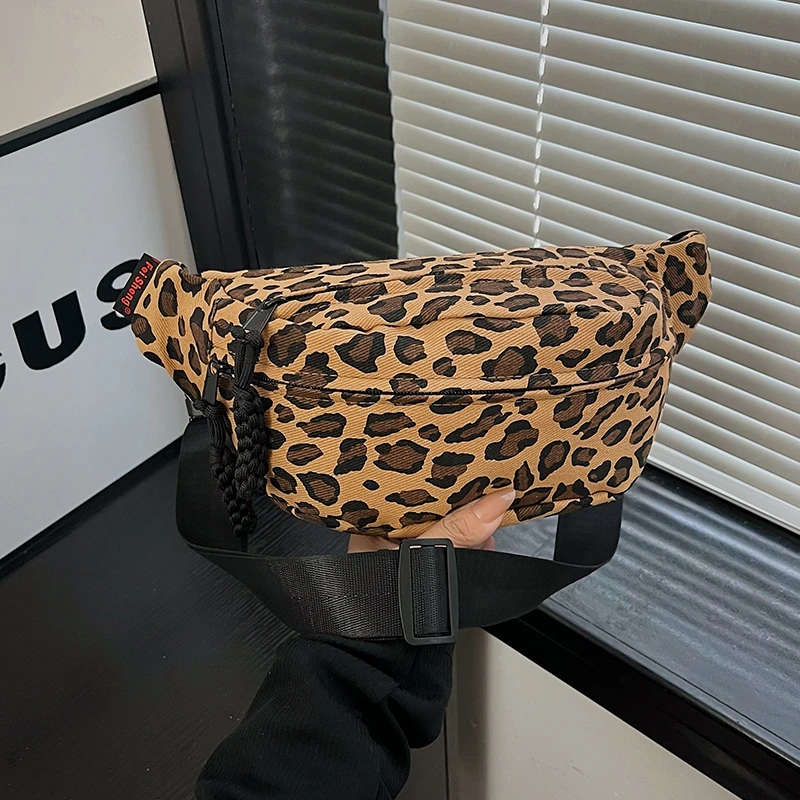 Fashion Leopard Print Waist Bag Street Trend Fanny Pack Woman