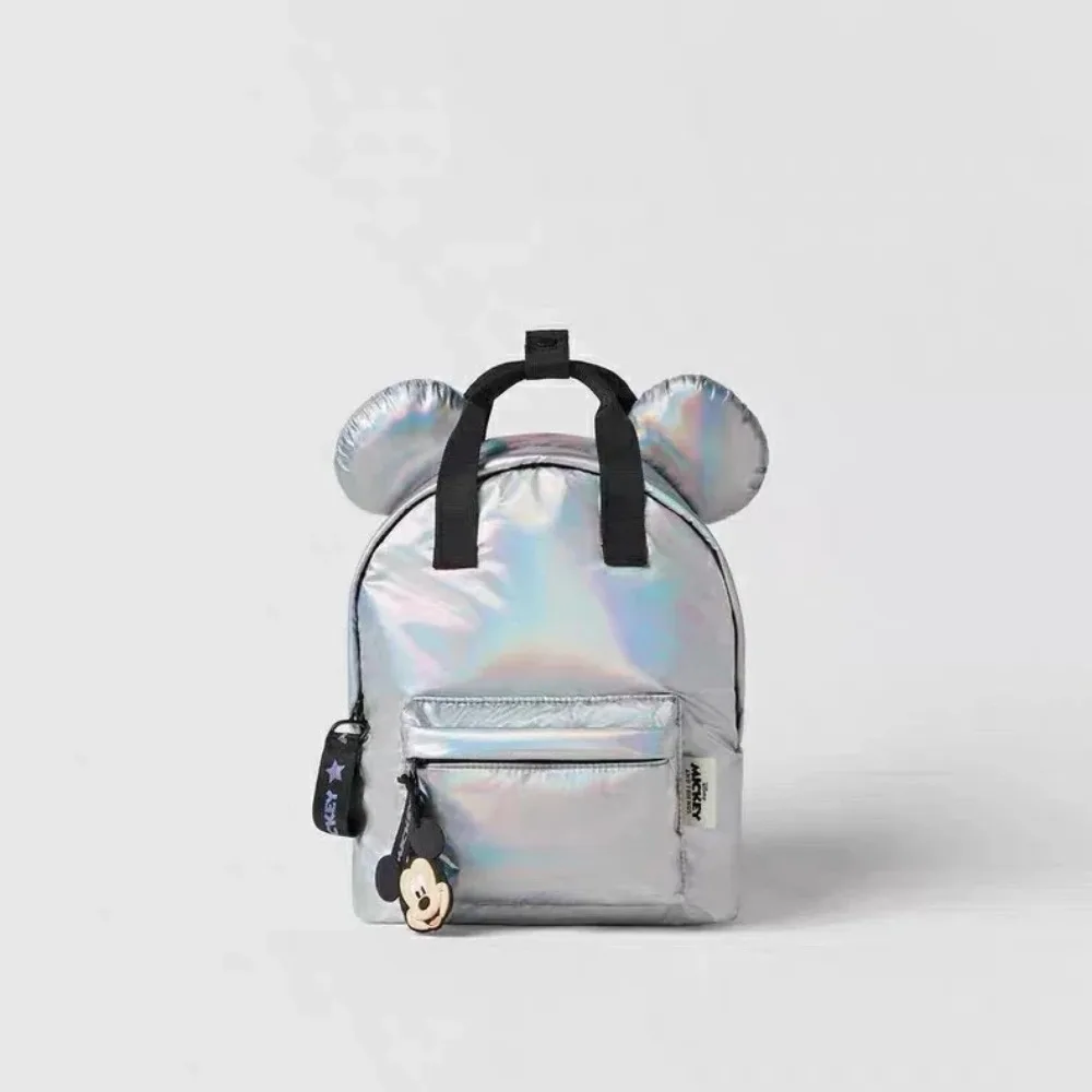 MINISO ransel motif kartun Disney, tas sekolah gaya baru, tas bahu portabel bersirkulasi udara dua tas bahu, ransel motif kartun Disney, hadiah anak-anak