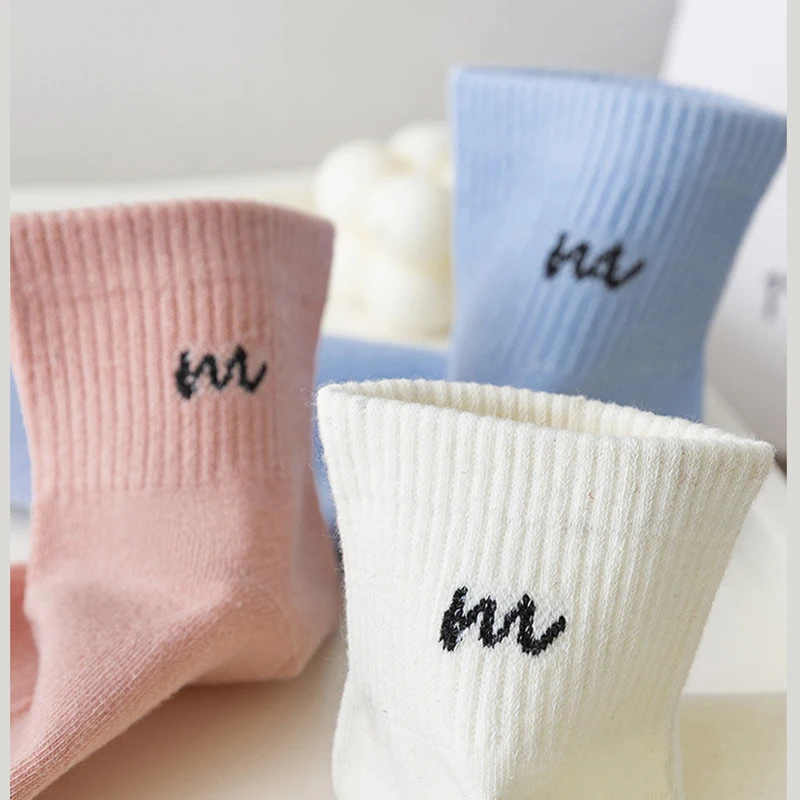 5/10 Pairs Women Letter Printed short Socks Soft Comfortable Spring and Summer Seasons Sweating Breathable Leisure Sports Socks image 6