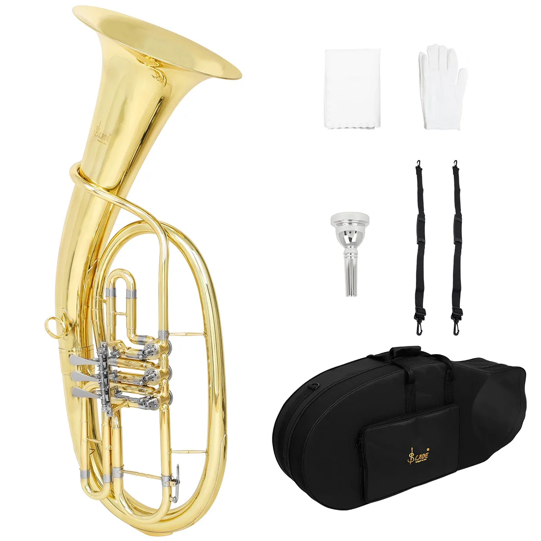 Three-Key Flat Key Tenor Bugle Gold-Plated Nickel-Plated Phosphor Bronze B-Flat For Foreign Trade For Brass Band Tuba Trumpet