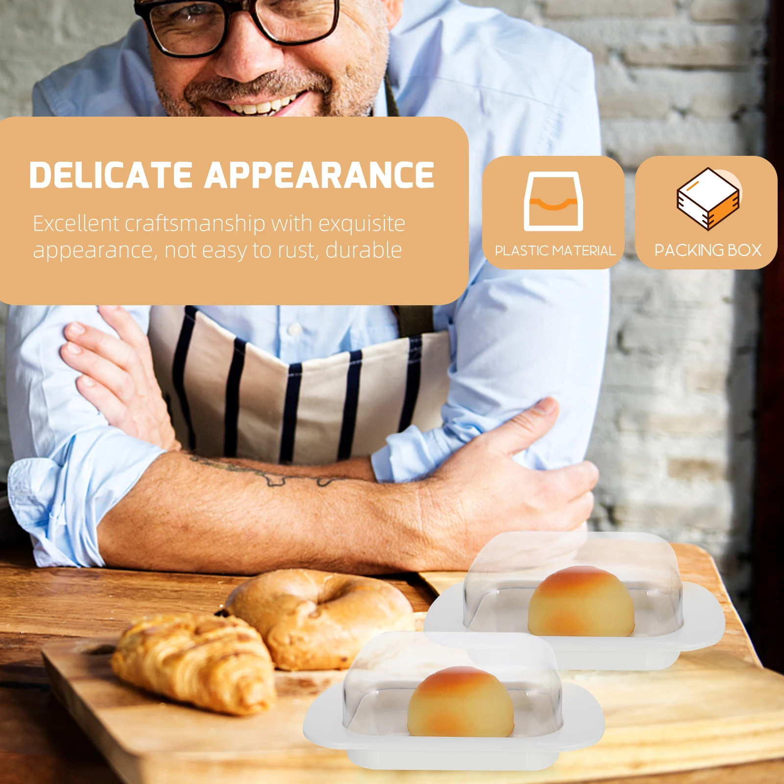 Crisper Butter Container for Counter Bread Holder Decorative Storage Keeper Tray