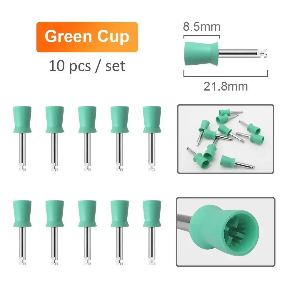50 stücke/100 stücke Dental Nylon Polieren Pinsel Schüssel Form Zahnarzt Prophy Pinsel Prophylaxe Pinsel für Contra-Winkel handstück – Detail 11