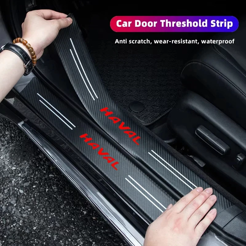 Car Door Sill Scuff Plate Anti-Scratch Self-Adhesive Protector Trim For Haval Jolion H6 M6 Dargo Raptor F7 H7 H9 F4 H2S H3