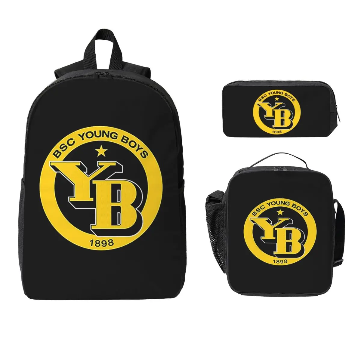 BSC Young Boys Swiss Football Sports Fans Bern Switzerland Backpack BookBag School Bag 3ps Insulated Lunch Bag Pencil Case