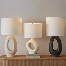 Lámpara de mesa Vintage de diseñador japonés wabisabi, Lámpara decorativa para el hogar E27, Fondo de sala de estar, dormitorio, lámparas de mesita de noche