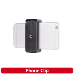 Phone Clip Tripod Mount Holder with Cold Shoe for Microphone LED Video Light 1/4'' Screw for iPhone 15 Samsung Galaxy Google