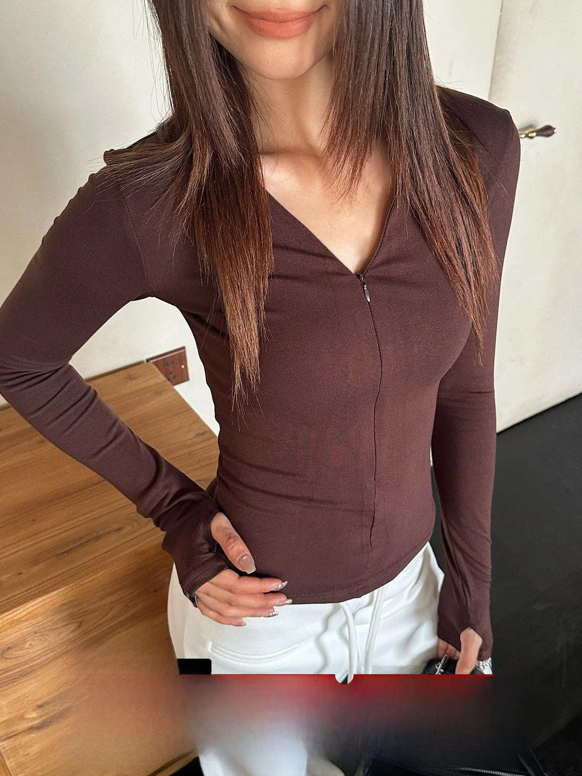 

GOGOBURN Американский стиль: модная женская кофейная кофта на молнии с длинным рукавом, приталенная, для ранней осени