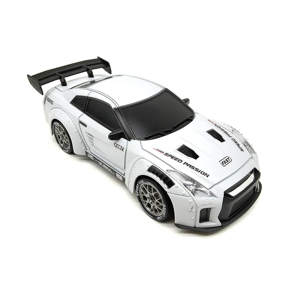 New 1:24 RC Full Proportion Drift Car High Speed GTR Remote Control Toy Vehicle with Gyro Steering Throttle 2 batteries