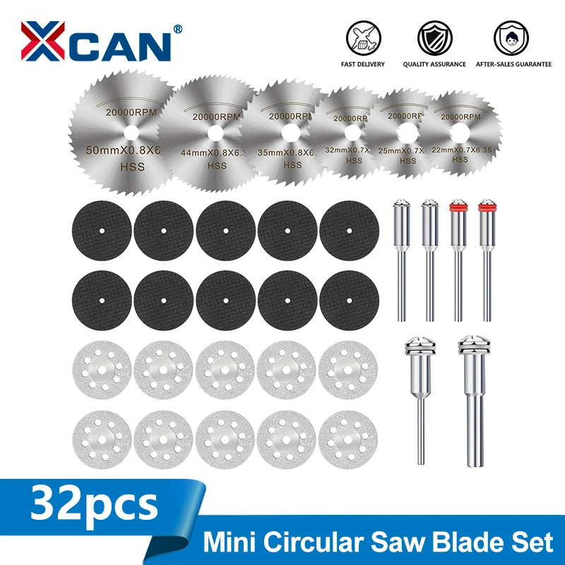 

XCAN 32 шт. алмазные отрезные диски, мини-циркулярная пила, шлифовальный круг для мини-дрели Dremel, аксессуары для вращающихся инструментов