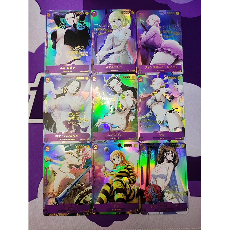 ONE PIECE Nami Nico Robin Black Maria DIY Homemade Bronzing Beauty Game Toys Collection Card Christmas Birthday Gift