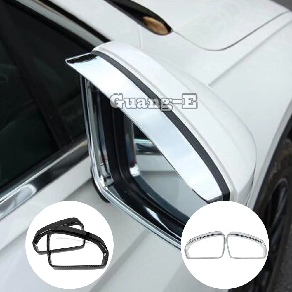 Car Rear Rearview Side Glass Mirror Trim Frame Rain Shield Sun Visor Shade For VW Tiguan L MK2 2016 2017 2018 2019 2020 2021