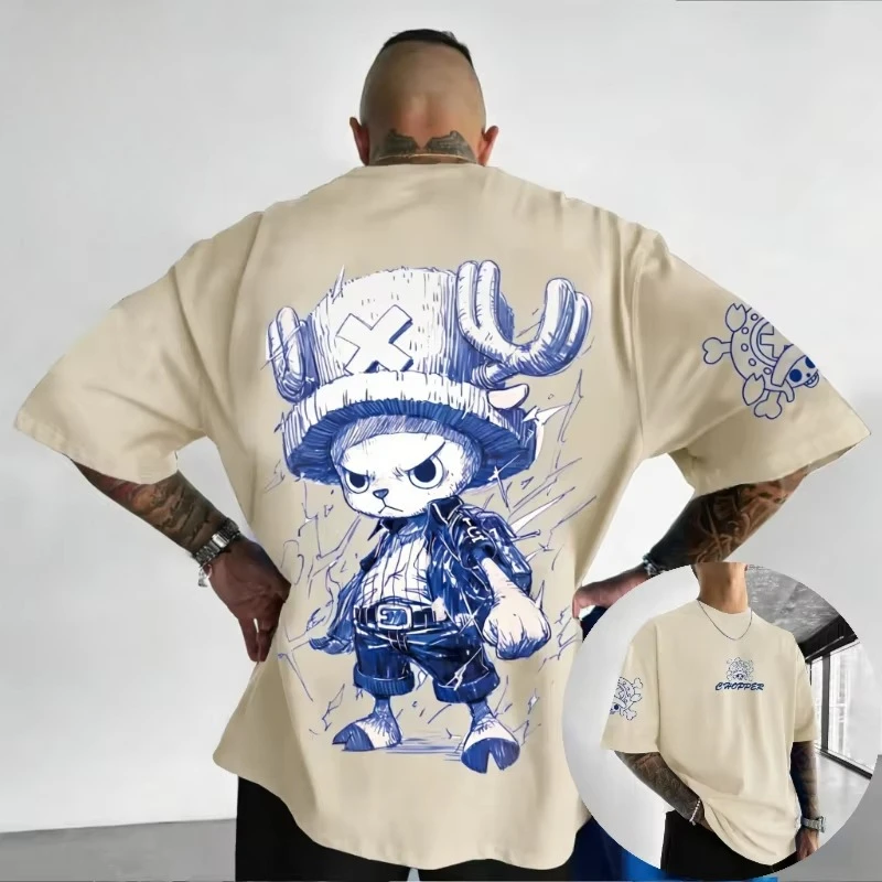 Anime Chopper One Piece Harajuku Men's Clothing 2026 New Summer Vintage T-Shirt Women Streetwear Casual Short Sleeve Tee Top