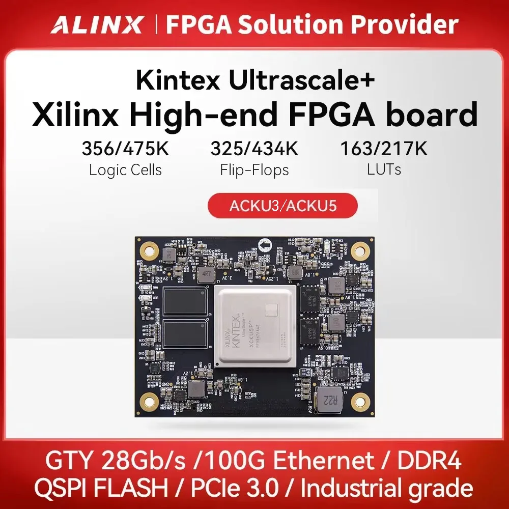 

ALINX ACKU5 ACKU3: Xilinx Kintex UltraScale+ FPGA Core Board Evaluation Boards & Kits SOM PCIE3.0 GTY XCKU5P