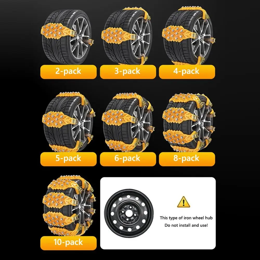 Rubber Car Snow Chains Adjustable Emergency Accessories Anti-skid Tire Chains Winter Outdoor Anti-Skid Auto Tire Wheels Chains