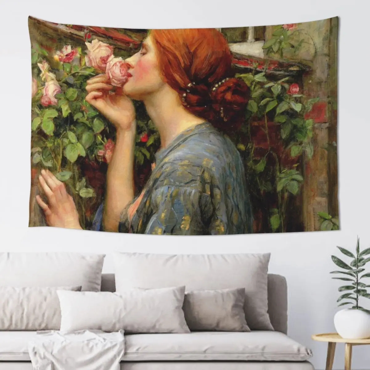 

The Soul of the Rose -John William Waterhouse Tapestry On The Wall Kawaii Room Decor Anime Decor Tapestry