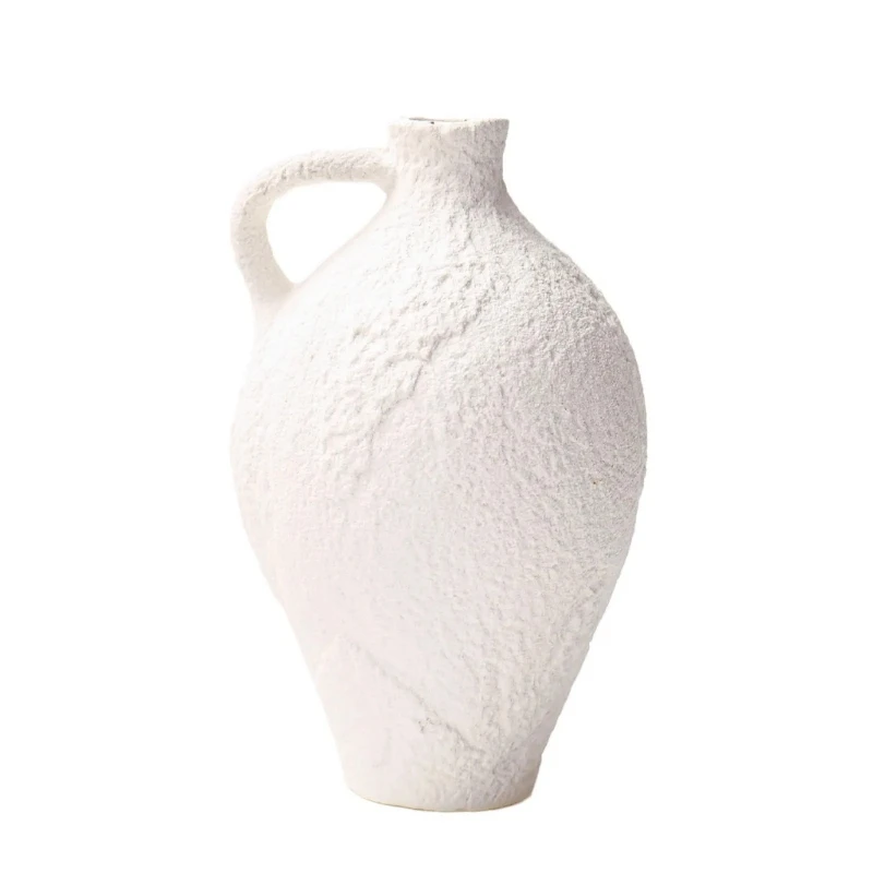 

White ceramic vase home desktop flower arrangement decoration
