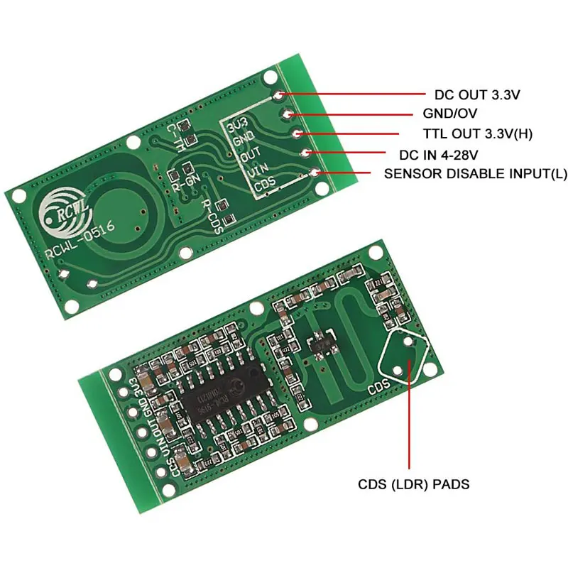 8Pcs RCWL-0516 RCWL 0516 Microwave Radar Sensor Human Sensor Body Sensor Module Induction Switch Module Output 3.3V RCWL0516