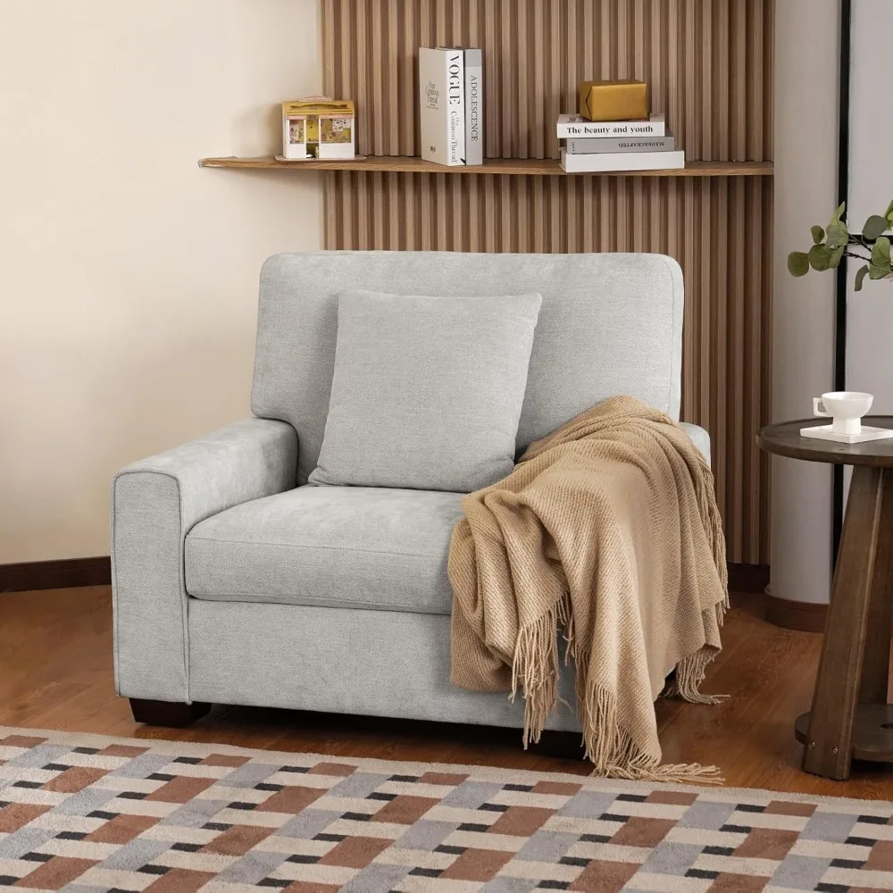 Modern Living Room Chenille Recliner Sofa Small Sofa,Removable Sofa Cover Space Spring Cushions and Solid Wood Frame