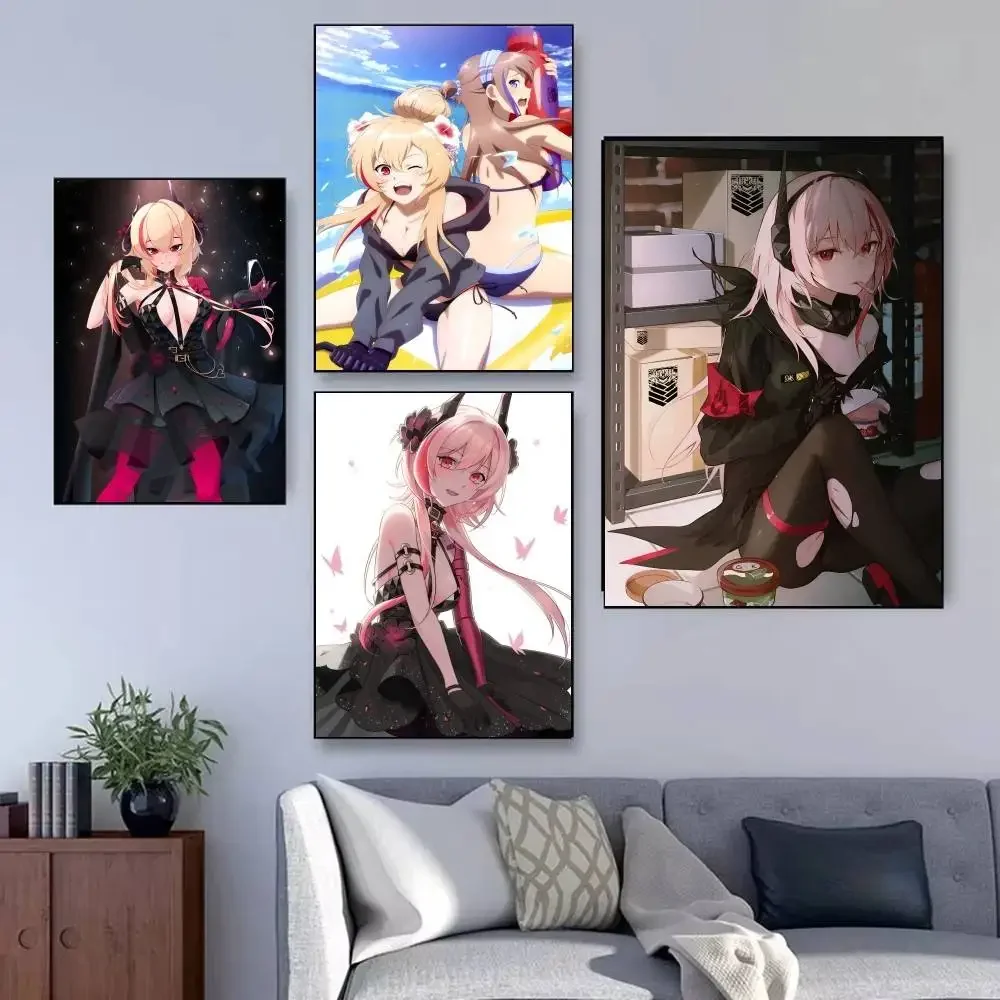 لعبة M4 sopmod ii الفتيات فرونت لاين ملصق ذاتية اللصق الفن ورقة مقاومة للماء ملصق مقهى بار غرفة جدار ديكور