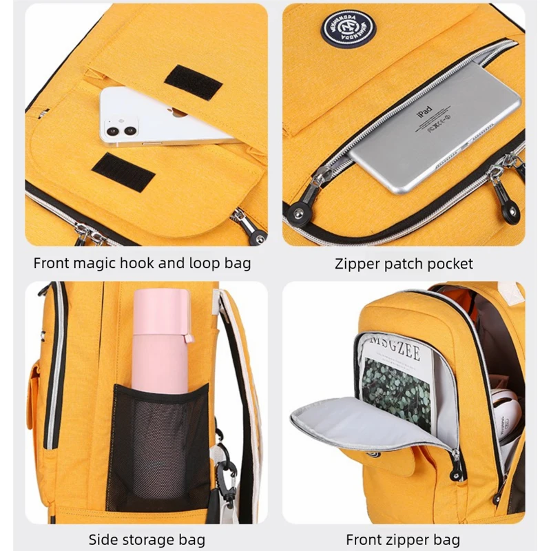 Kid's Wheeled Backpack Large Capacity Rolling Duffel Bag with Telescopic Handle Waterproof 19 Colors for School Students Boys