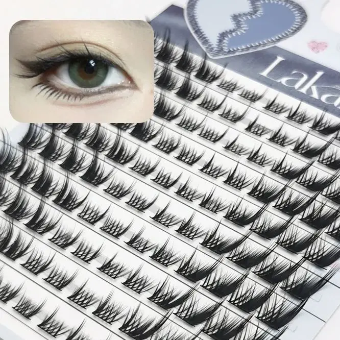 LAKANAKU Premade Fans DIY Cluster Lashes Premium Segmental False Eyelashes Natural Eyelash